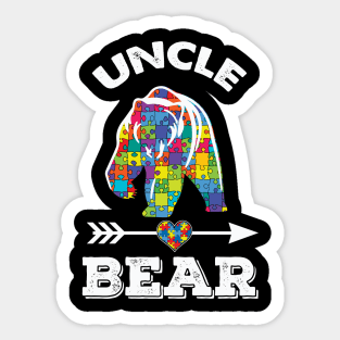 Uncle Bear Autism Awareness Sticker